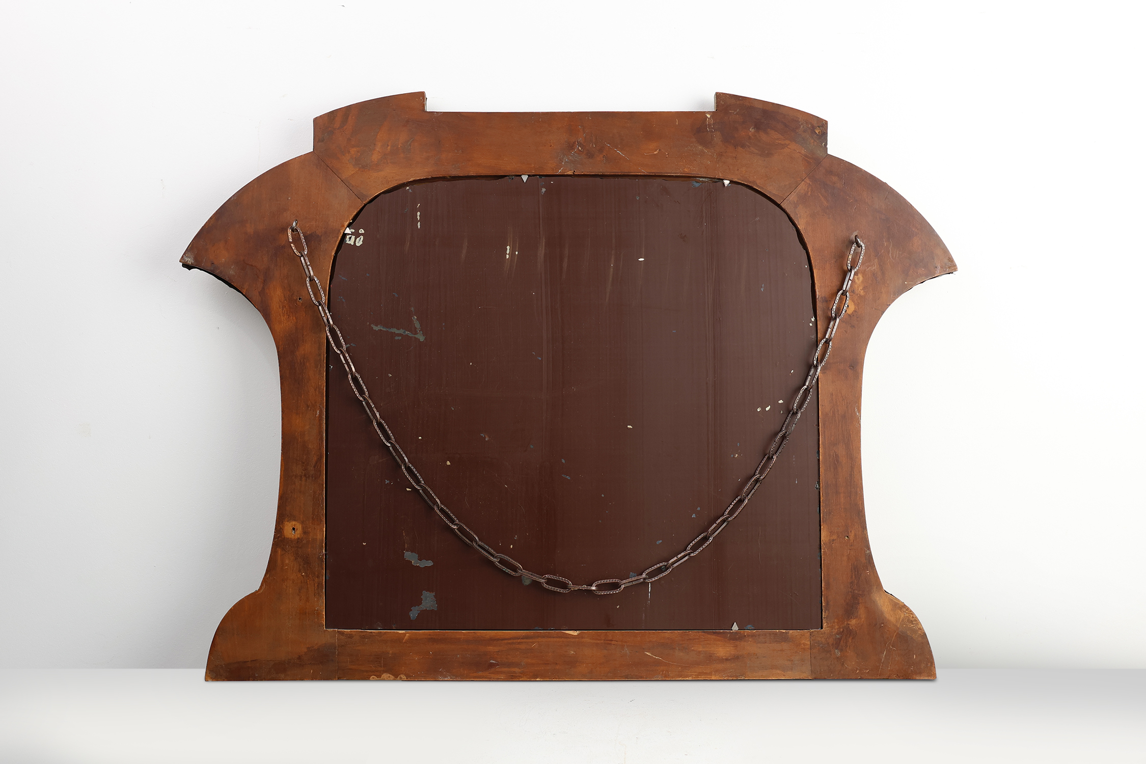 Art Nouveau Mirror in Brass and Glass Inlay, Signed A.H. Villaket, France ca. 1910thumbnail